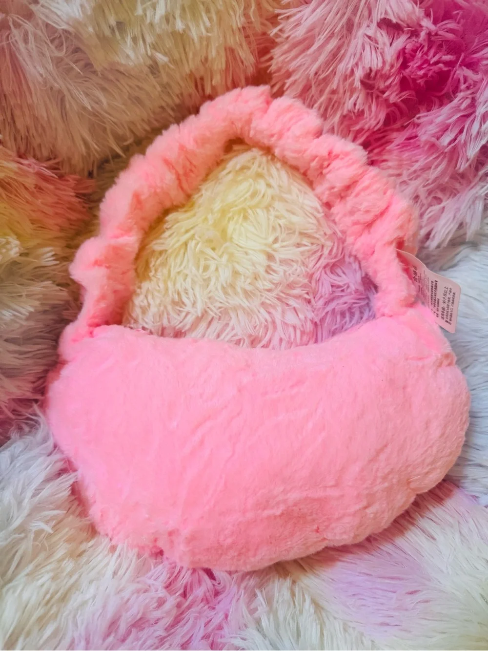 Hello Kitty Pink Plush Shoulder Bag with Red Bow